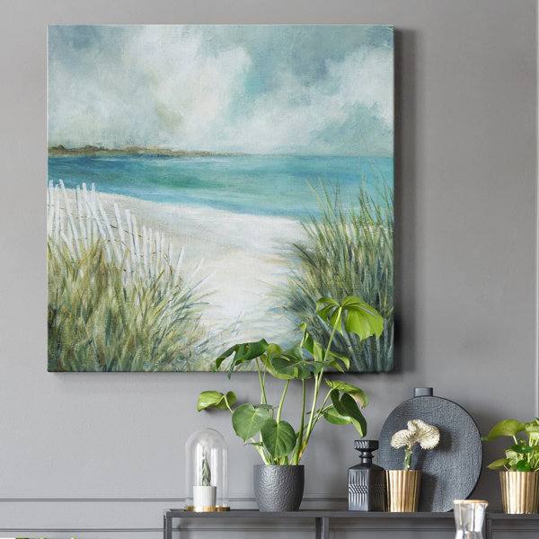 Highland Dunes Coastal Fences Framed On Canvas Print Wayfair